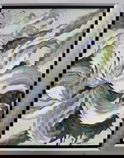 Andrii Afanasiev 27x21 Framed Original Floral Painting: Artist: Andrii Afanasiev (b.1977-) Ukrainian Title: Ma Petite Fleur I Medium: Oil on Canvas Canvas Size: 24 H x 18 W Frame Size: 27 H x 21 W Edition: Original Signature: Front, bottom right