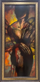 Adam Finli 41.5x21.5 Original Framed Figurative Painting