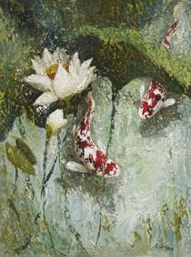 Anastasiya Skryleva 40x30 Original Koi Fish Painting