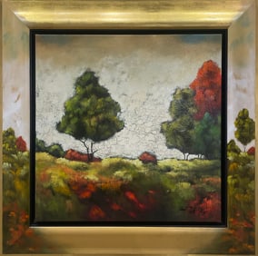 Emanual Mattini 35x35 Mixed Media Landscape