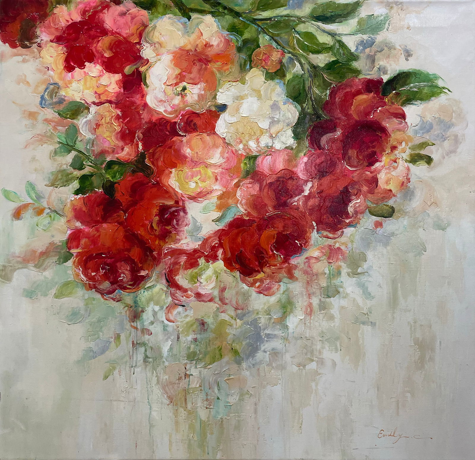 Emily C. 35x35 Original Floral Painting (1 of 5)
