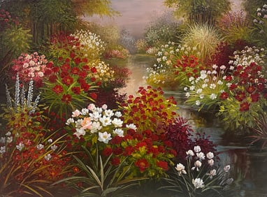 Evans 36x48 Original Floral Painting
