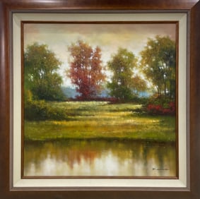 F. Cono 45.6x46.5 Original Framed Landscape Painting