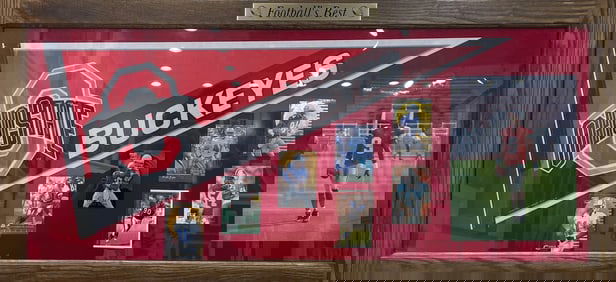 Football's Best Collage 17.5x39.5 Ohio State Memorabilia Shadowbox