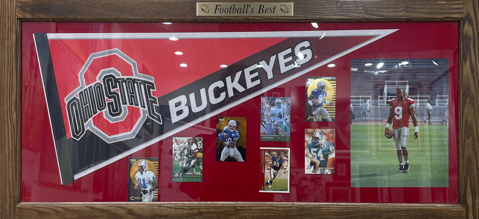 Football's Best Collage 17.5x39.5 Ohio State Memorabilia Shadowbox (1 of 9)