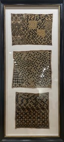 Framed Kuba Cloths 36.5x81.5 Woven Textile