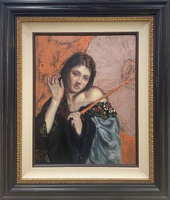 George Tsui 29x25 Original Framed Figurative Painting