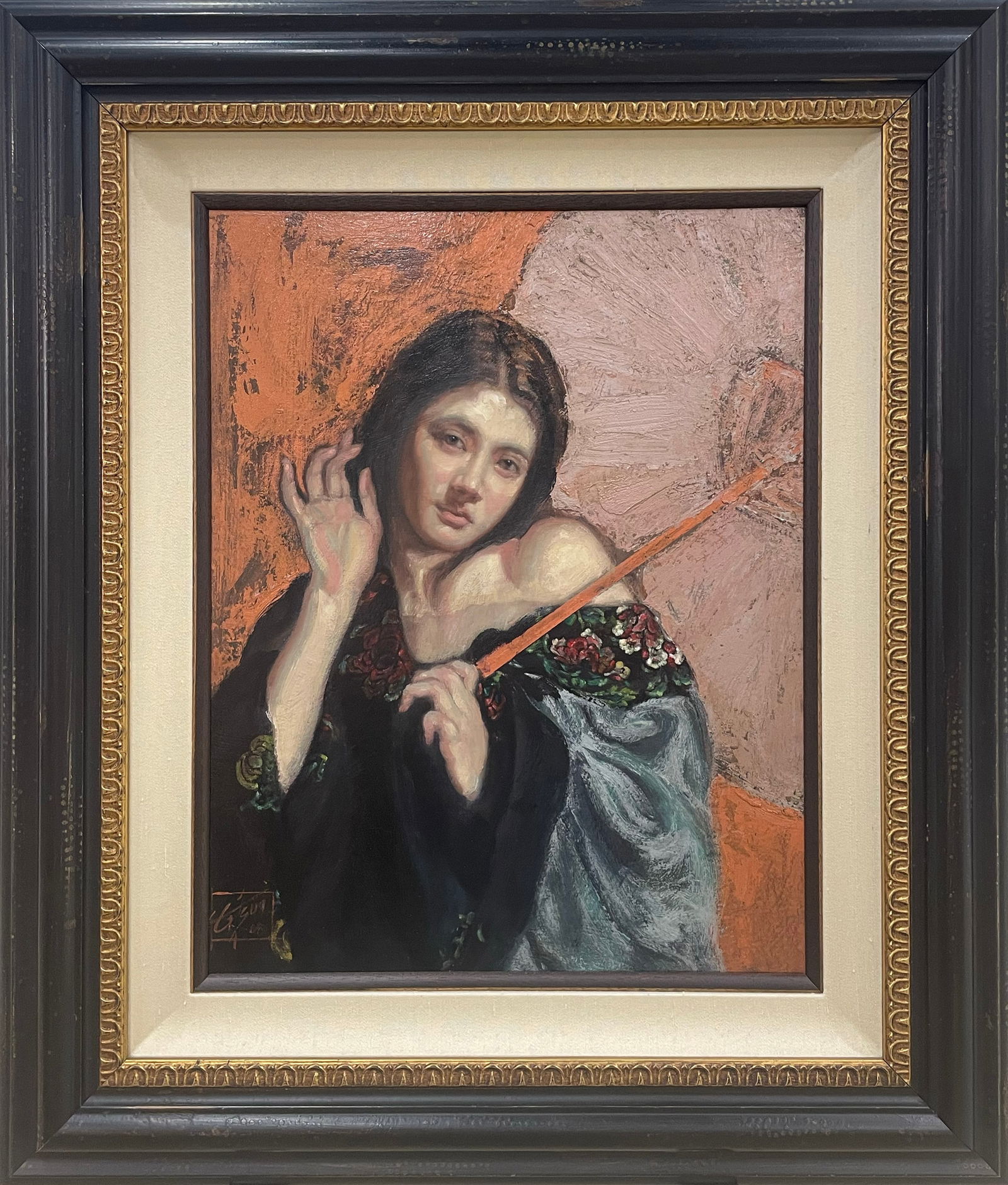 George Tsui 29x25 Original Framed Figurative Painting (1 of 6)