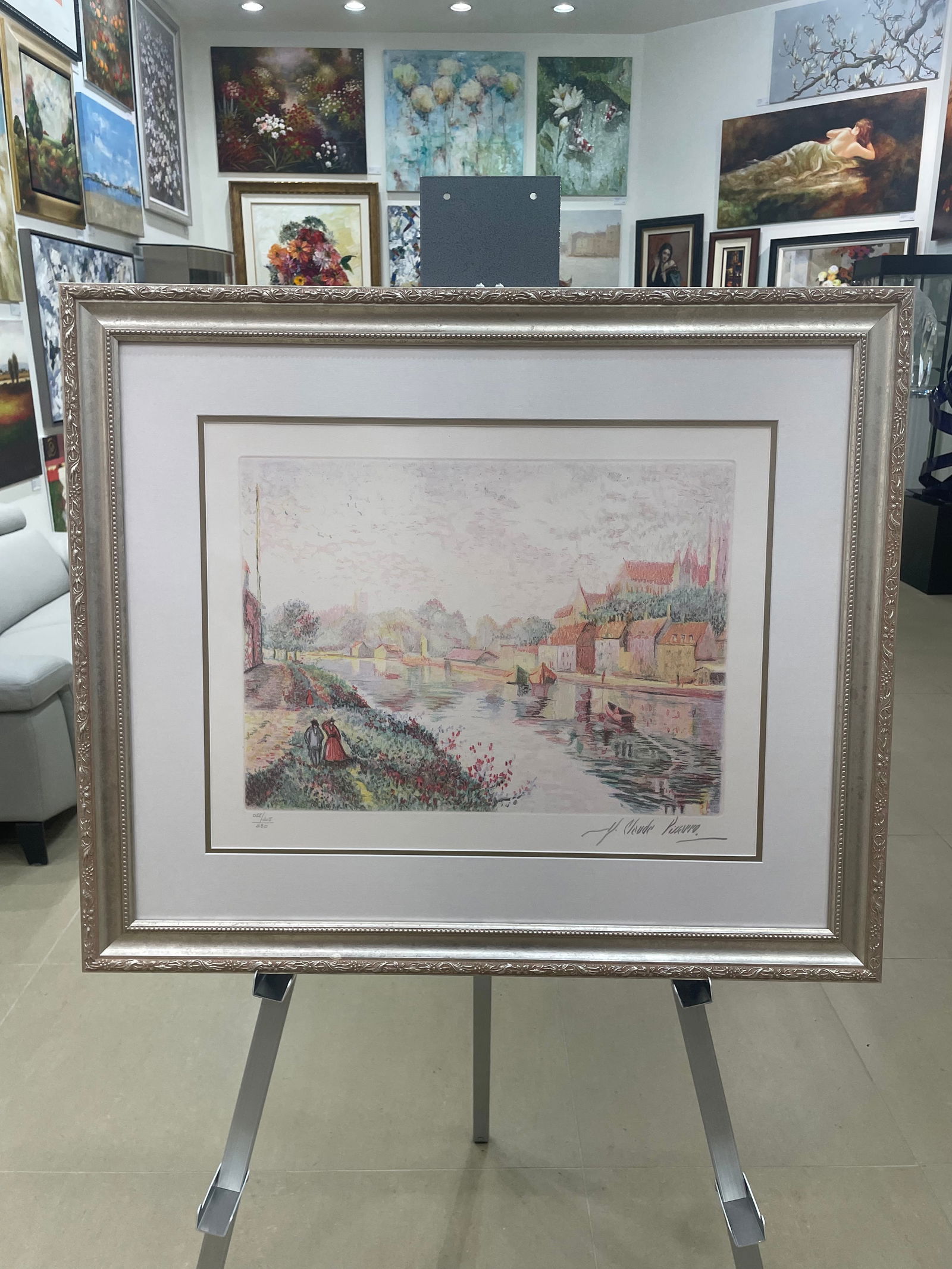 H. Claude Pissarro 28x42 LE Framed Landscape Etching (1 of 5)