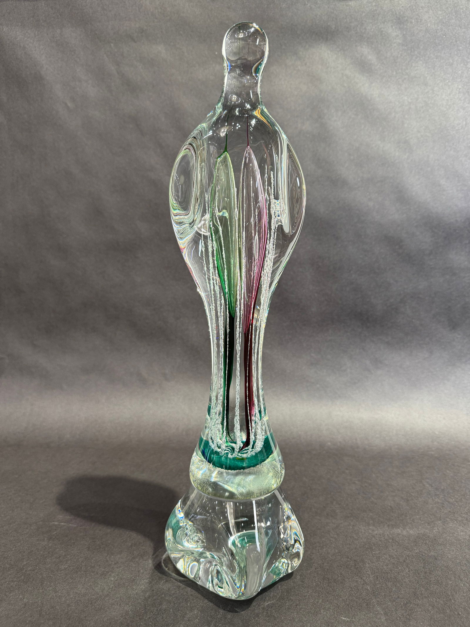 Handblown Mother Mary 5 w x 18 h x 5 d glass sculpture (1 of 5)