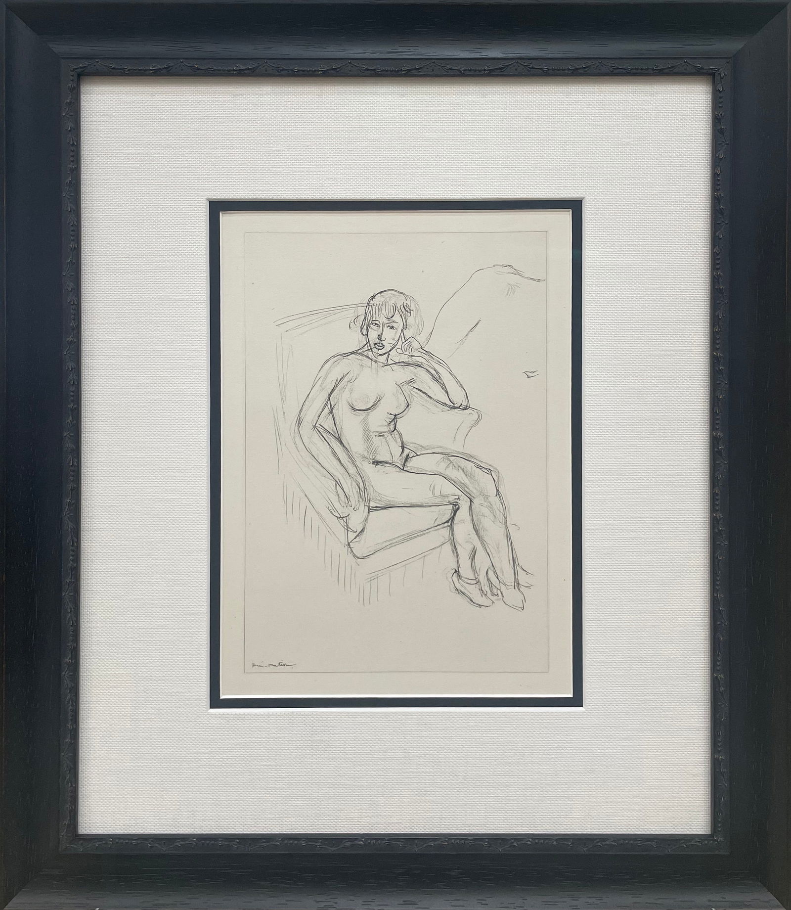 Henri Matisse 19.25x16 Original Framed Figurative Lithograph: Artist: Henri Matisse (b.1869-1954) French Title: Planche X Medium: Lithograph on paper Artwork Size: 19.25h x 16w Frame Size: 23h x 19.5w Edition: Edition of 1000 Signature: Plate Signed Artwork is