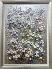 J. Morgan 55x43 Original Floral Painting