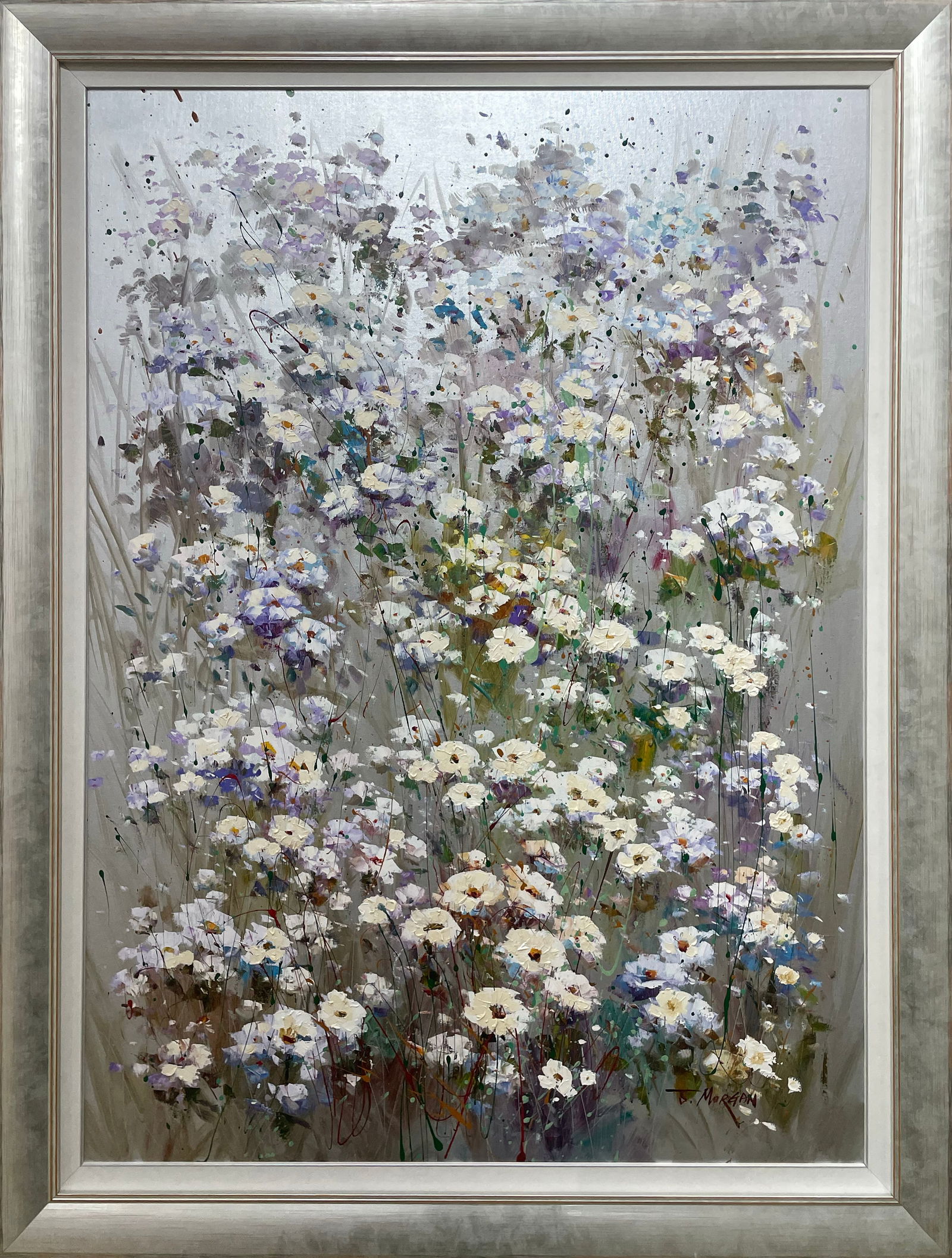J. Morgan 55x43 Original Floral Painting (1 of 7)