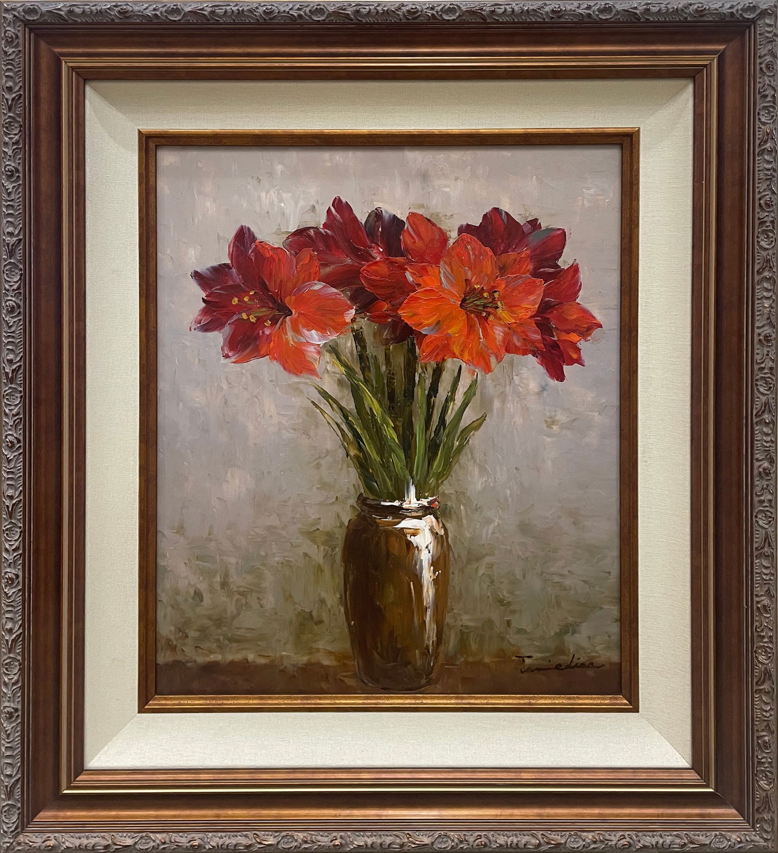 Jamie Lisa 25x29 Original Framed Floral Painting (1 of 6)