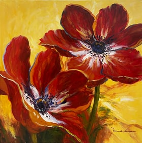 Jamie Lisa 30x30 Original Floral Painting
