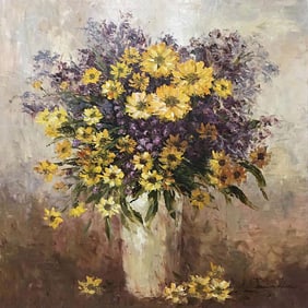 Jamie Lisa 36x36 Original Floral Painting