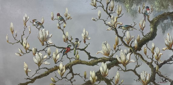 L. Redman 24x48 Original Bird Painting