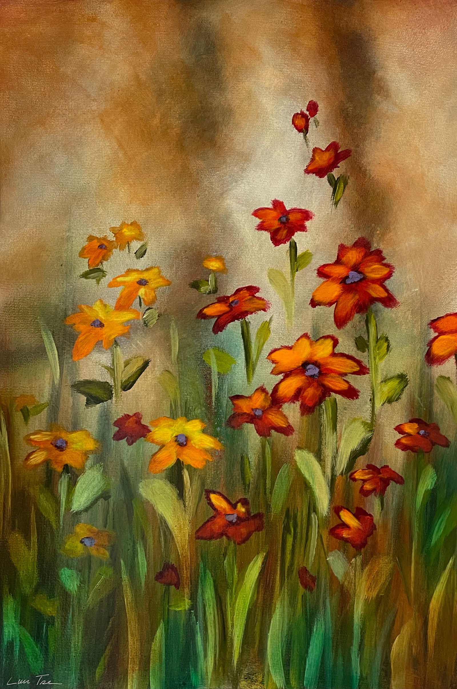 Lun Tse 36x24 Sigined Original Floral Painting (1 of 5)