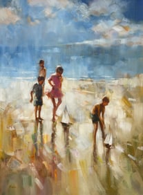 Mario 48x36 Original Beach Painting