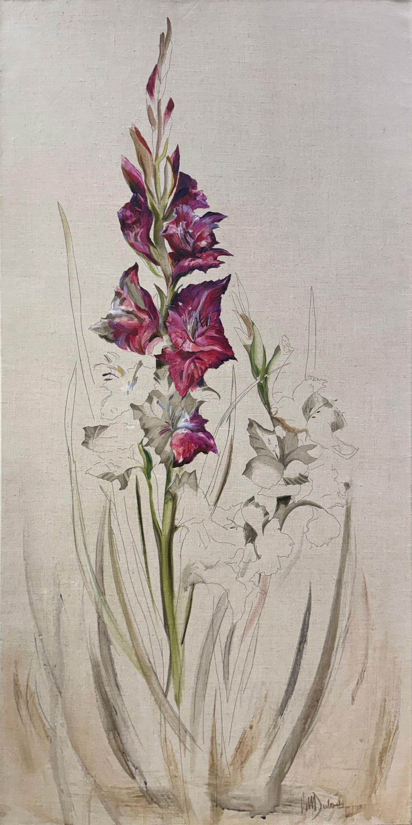 Mary Dulon 47x23.5 Floral Mixed Media Print (1 of 6)