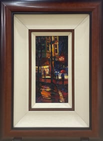 Micheal Flohr 23x17 Original Framed Streetscape Painting