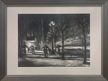 Michael Flohr 24x32 LE Framed Streetscape Lithograph