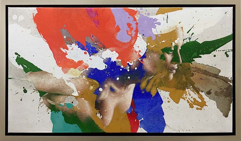 Pedro Velver 28.5x49 Framed Original Signed Painting: Artist: Pedro Velver (b. 1970-) Spanish Title: Spiritual Journey Medium: Oil on primed burlap canvas Canvas Size: 25.25 h x 45.5 w Frame Size: 28.5 h x 49 w Type: Original Signature: Signed on the fro