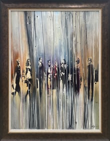 Pietro Adamo 46.5x36.5 Original Framed Figurative Painting