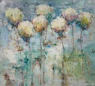 Seth Wong 40.5x44.5 Original Floral Painting