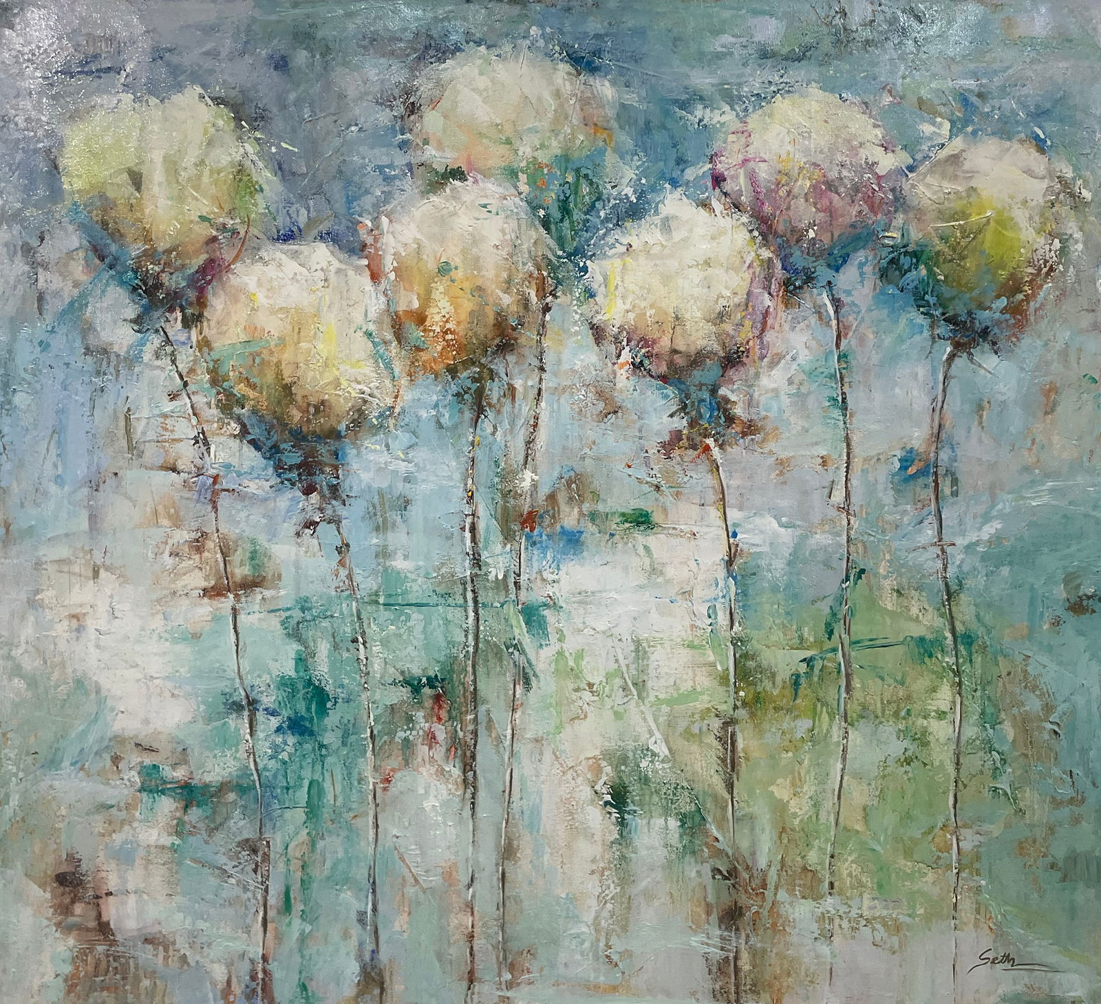 Seth Wong 40.5x44.5 Original Floral Painting (1 of 5)