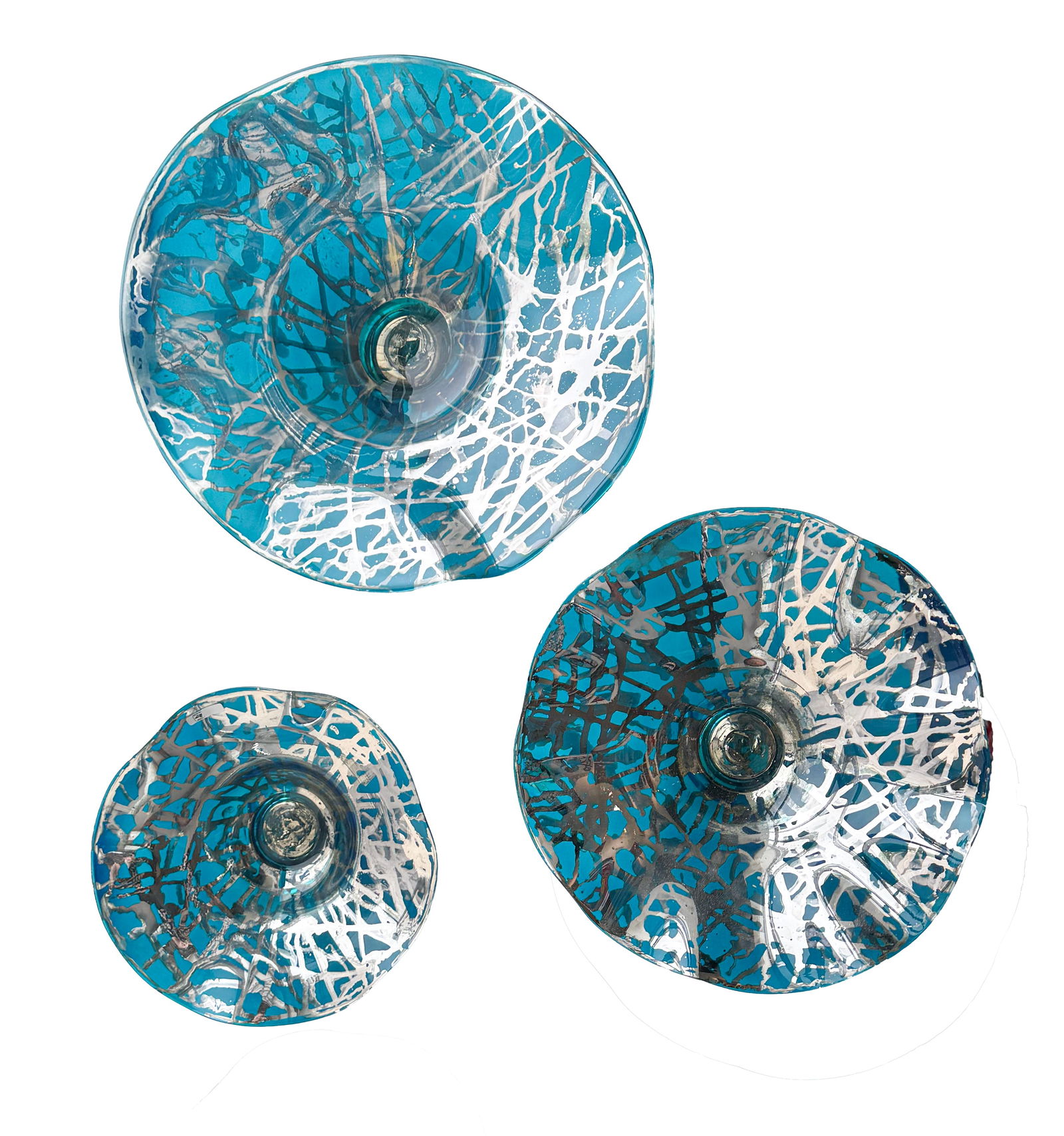 Turquoise wall platters set of 3 (1 of 7)