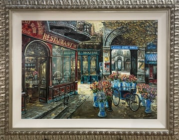 Vadik Suljakov 42.5x52 LE Framed Streetscape Giclee