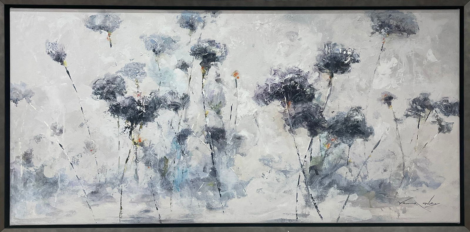 Vera Oxley 26x50 Original Framed Floral Painting (1 of 8)