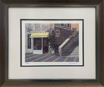 Viktor Shvaiko 17x15 LE Framed Streetscape Lithograph