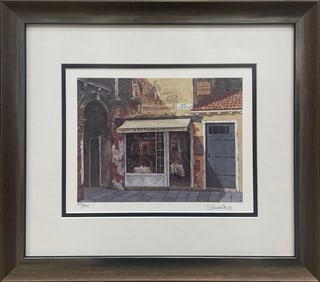 Viktor Shvaiko 17x15 LE Framed Streetscape Lithograph