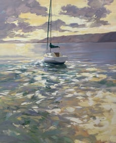 Yooshin Kim 56x44.5 Original Seascape Painting