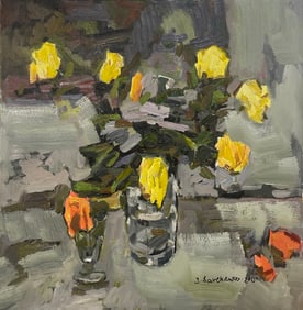 Yuri Savchenko 24x24 Original Floral Painting