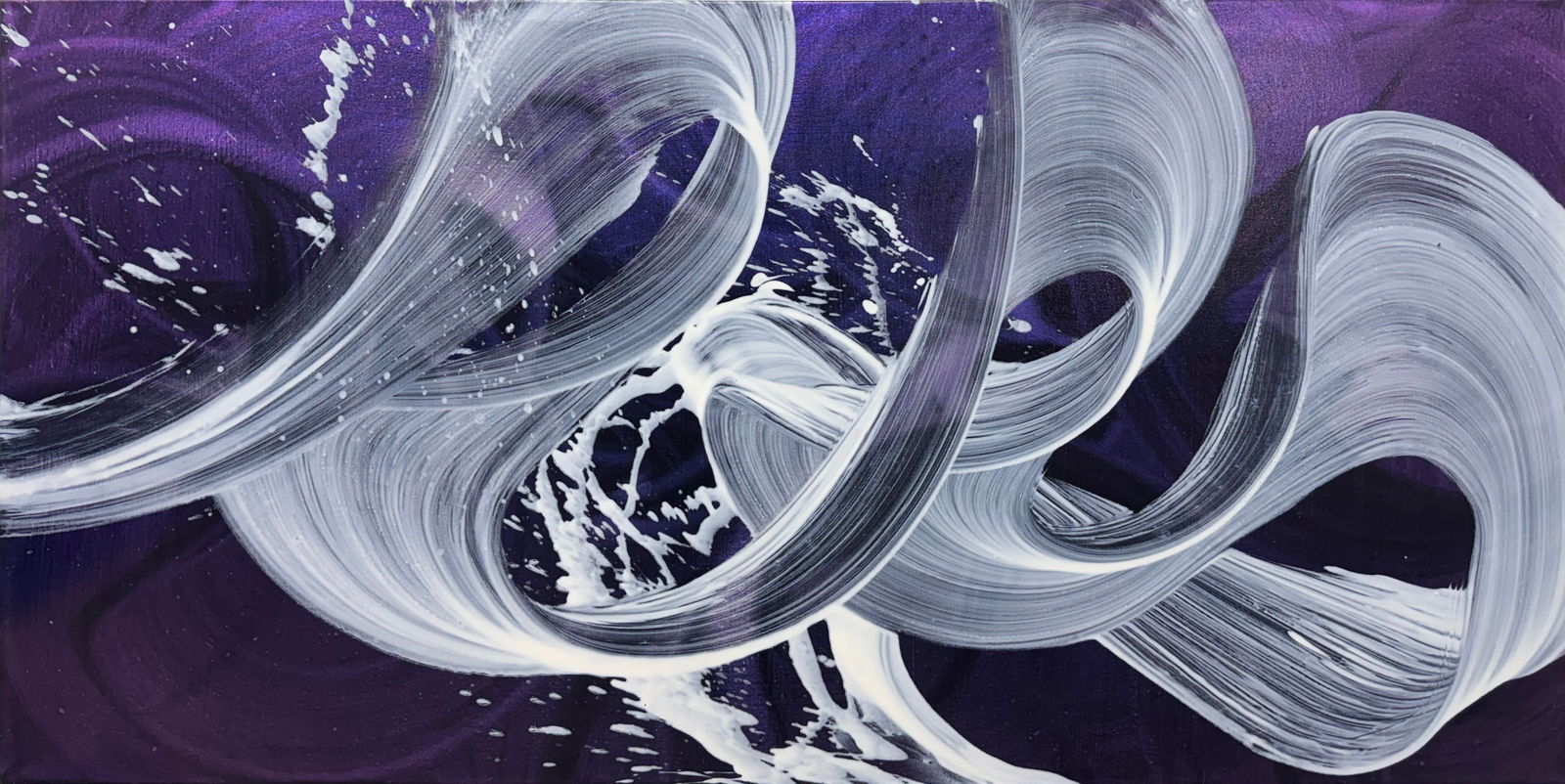 Antonio Velfin 27x55 Signed Original Abstract Painting (1 of 3)