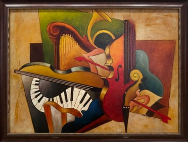 Emanuel Mattini 30x40 LE Framed Abstract Instrument Painting