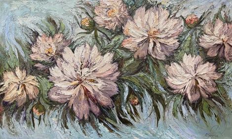 Anastasiya Skryleva 36 H x 60 W Floral Original Painting