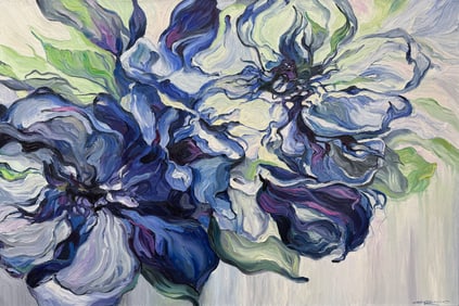 Andrii Afanasiev 48 H x 72 W Original Floral Painting