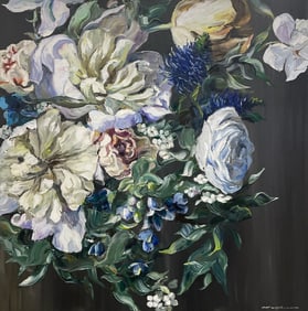 Andrii Afanasiev 48 W x 48 H Original Floral Painting