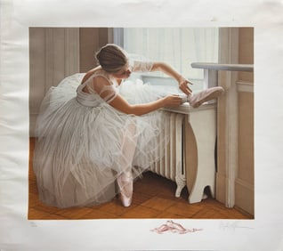 Douglas Hofmann "Satin Slippers (The Ballerina)" 27.25 H x 30 W Signed and Numbered Lithograph