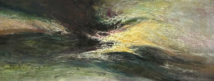 22.25 H x 57.25 W Abstract Painting