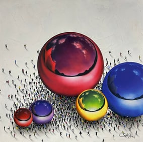 Craig Alan 36 H x 36 W Original Orb Painting