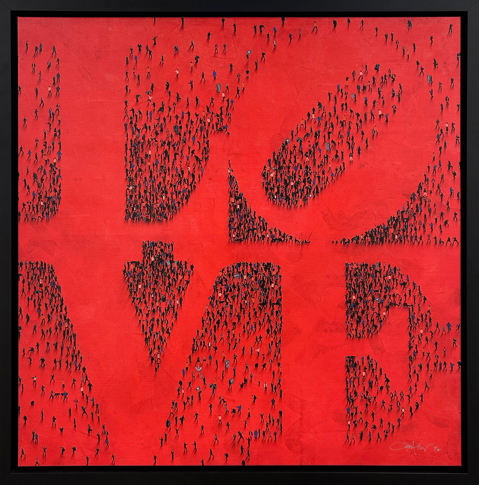 Craig Alan 39 H x 39 W Framed Signed and Numbered LE: Artist: Craig Alan (1971 - ) American Title: Everyone Medium: Giclee on Canvas Artwork Size: 36 H x 36 W Framed Size: 39 H x 39 W x 2 D Weight: 13.5 lbs. Edition: 7/75 Signature: Signed in bottom rig