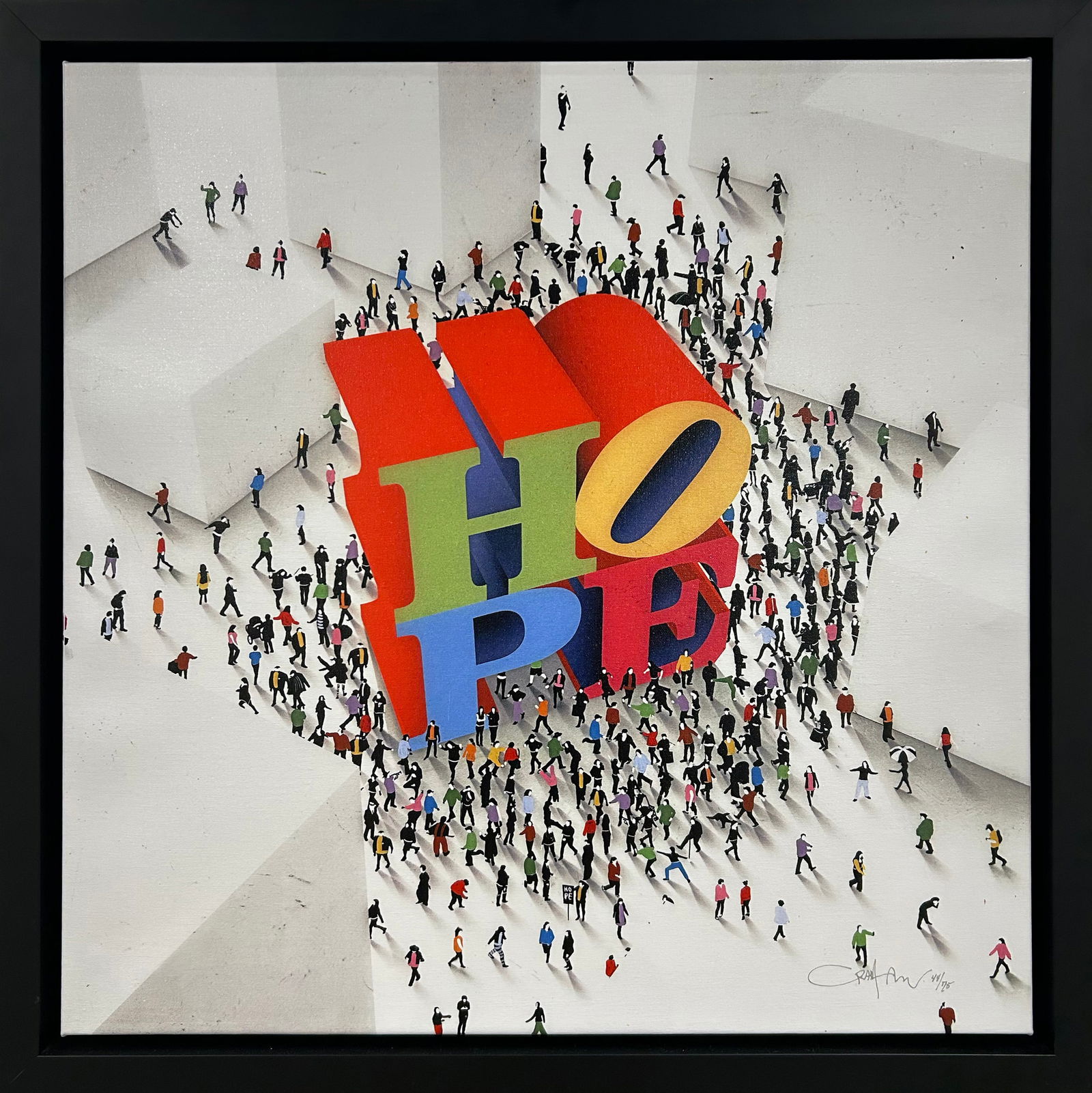 Craig Alan 27 H x 27 W Framed Signed and Numbered LE: Artist: Craig Alan (1971 - ) American Title: Hope Around the Corner Medium: Giclee on Canvas Artwork Size: 24 H x 24 W Framed Size: 27 H x 27 W x 2 D Weight: 9 lbs. Edition: 44/75 Signature: Signed i