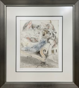 Jurgen Gorg 27.5 H x 24.5 W Cancer Framed Etching