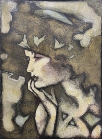 David Martin 42.5 H x 32.5 W Figure Original Painting