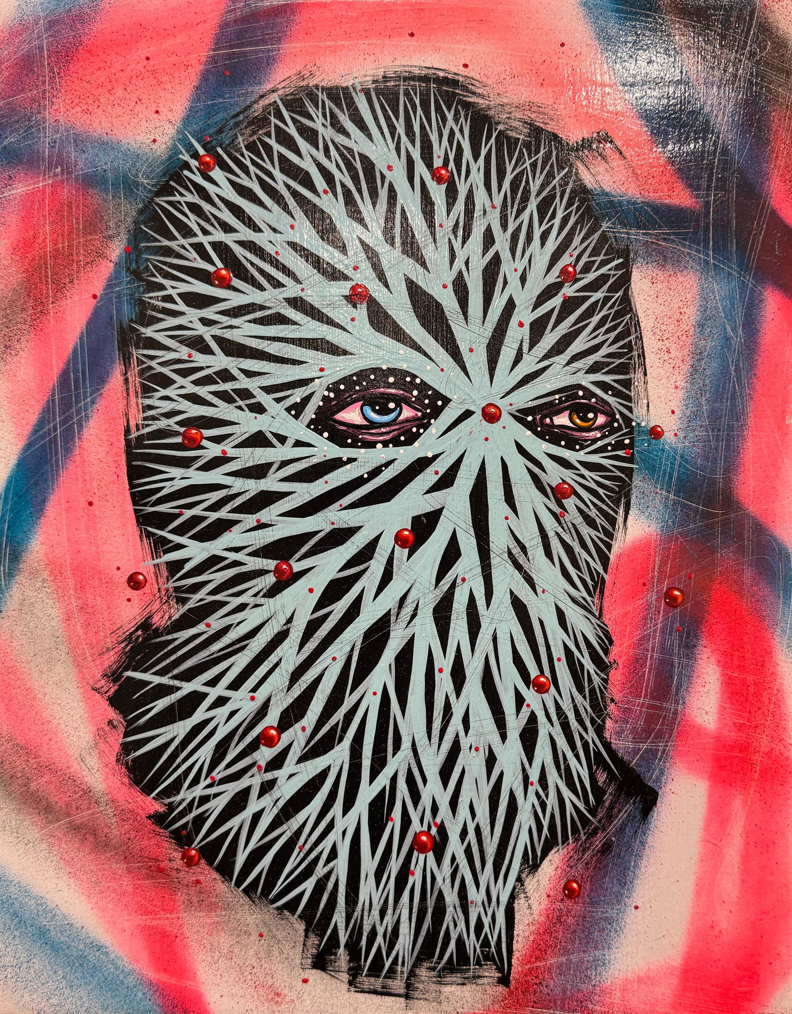 Mike Maxwell 13.75 H x 11 W Figurative Contemporary Original Painting: Artist: Mike Maxwell (b.1979 - ) American Title: Suppose We Were All A Little Younger Then Medium: Acrylic on Wood Panel Box Artwork Size: 13.75 h x 11 w x 1.75 d Item Weight: 3 lbs. Edition: Origina